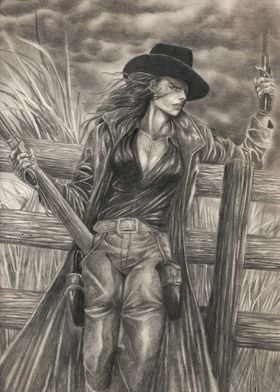  Gunslinger Cowgirl