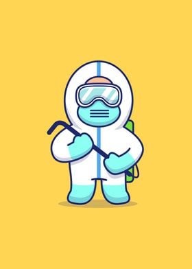 Cute Disinfectant Man