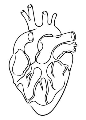 Heart Line Art Minimal