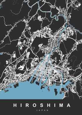 HIROSHIMA Map JAPAN 