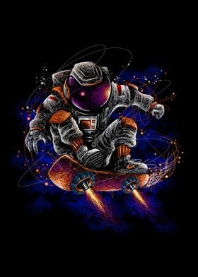 Skateboaard Astronaut