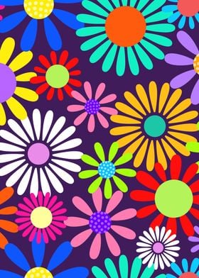 Sixties Retro Daisy Floral