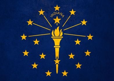 Flag of Indiana on Wall