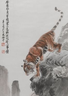 Tiger On The Cliff