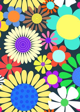 Retro Flower Power Art