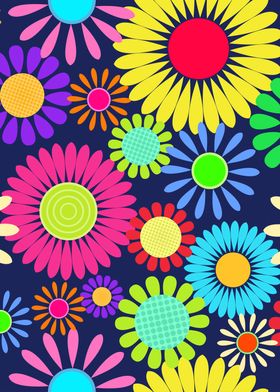 Retro Daisy Flower Sixties