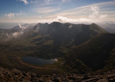 Above scenic mountains