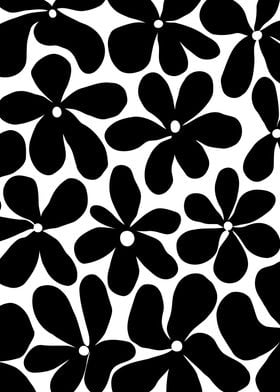 Black Night Floral Pattern