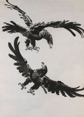 Eagles Fighting In The Sky