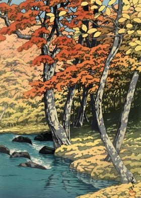 Autumnin Oirase by Hasui