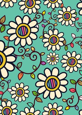 Floral Doodle Daisy Garden