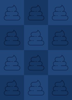 Poop Icons Art Blue 3