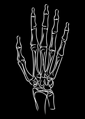 Hand Bone Line Art Minimal