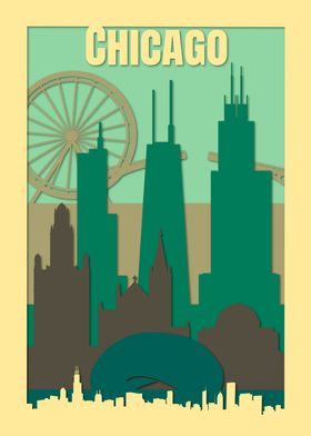 Chicago travel poster