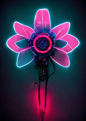 Cyber Neon Flower