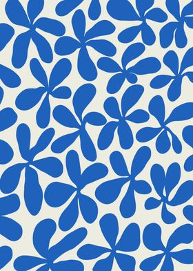 Mid Century Floral Blue