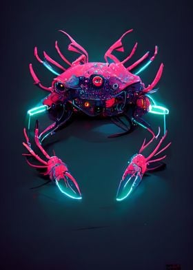 Cyber Neon Crab