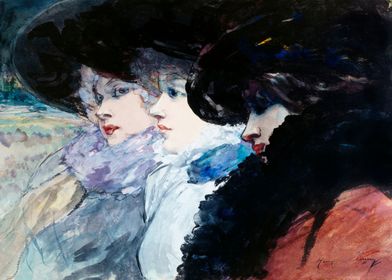 Three women in profile