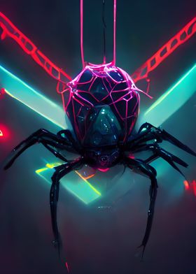 Cyber Neon Spider