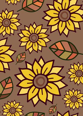 Yellow Sunflower Floral 