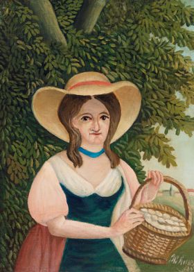 Woman with Basket of Eggs 