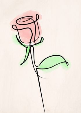 Flower One Line Art