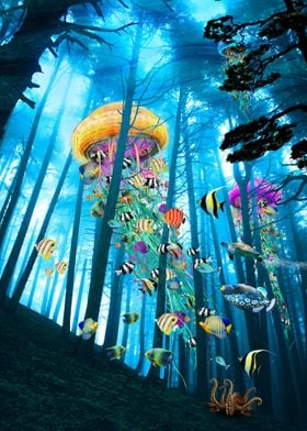 Jellyfish in a Forest