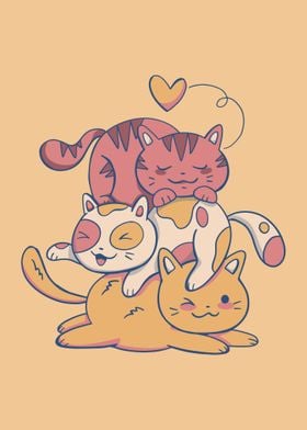 Cute Cats Pile