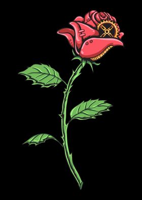 Cyber Red Rose Aesthetic