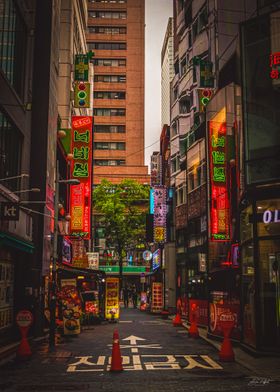 Neon Light Street Seoul