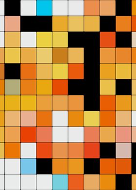 Orange Minimalist Checkers