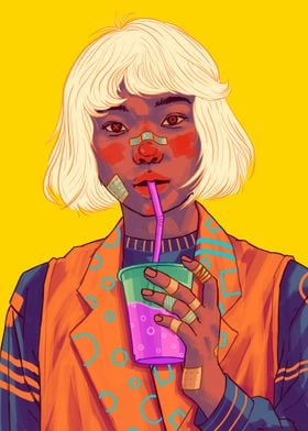 girl with some drink