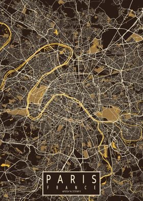 Paris City Map Pastel