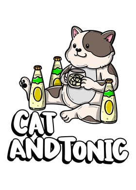 CAT AND TONIC drinking gin