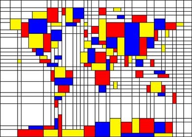 World map Mondrian