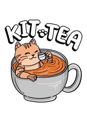 KIT TEA Cat in cup of tea