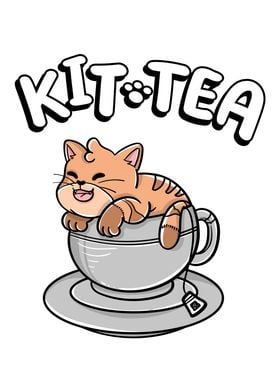 KIT TEA Cat in cup of tea