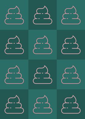 Poop Icons Art Teal 2