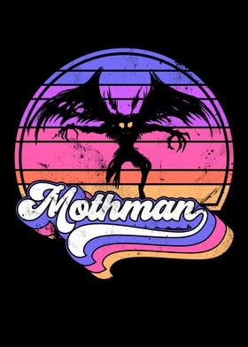 Retro Mothman Cryptid 80s