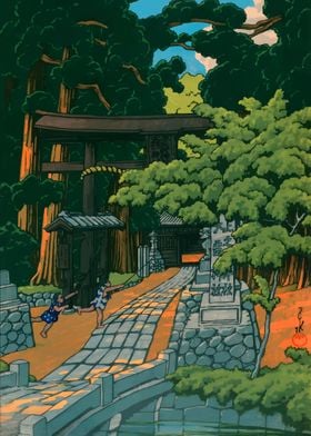 Ukiyo e Dairaidou Shrine