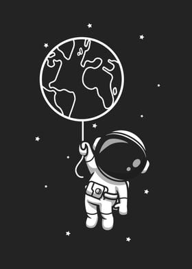 astronaut and earth