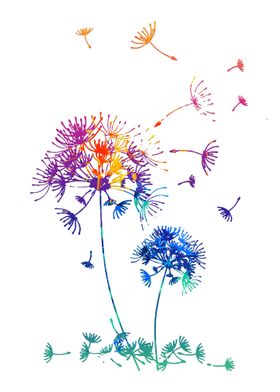 Watercolors Dandelions