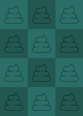 Poop Icons Art Teal 3