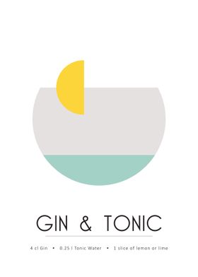 Gin Tonic Cocktail Poster