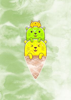 Cute Cat Ice Cream