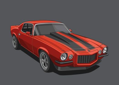 1972 camaro rs red' Poster by capture art | Displate