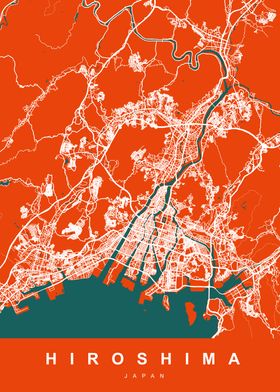 HIROSHIMA Map JAPAN 