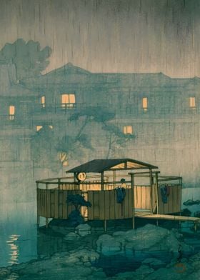 Ukiyo e Shuzenji in Rain