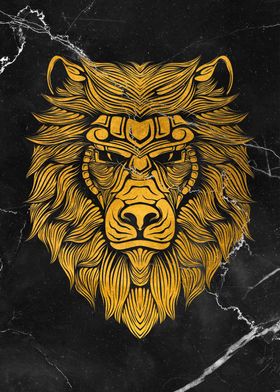 Golden Lion Black Marble