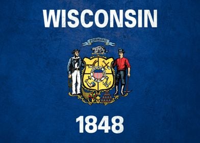 Flag of Wisconsin on Wall